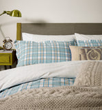 Bombažna modra klasična črtasta posteljnina