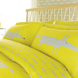 Bombažna živa rumena živalski vzorec posteljnina