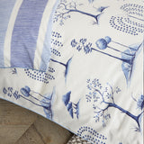 Bombažna elegantna modra cvetlična posteljnina