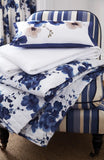 Bombažna moderna elegantna cvetlična modra posteljnina